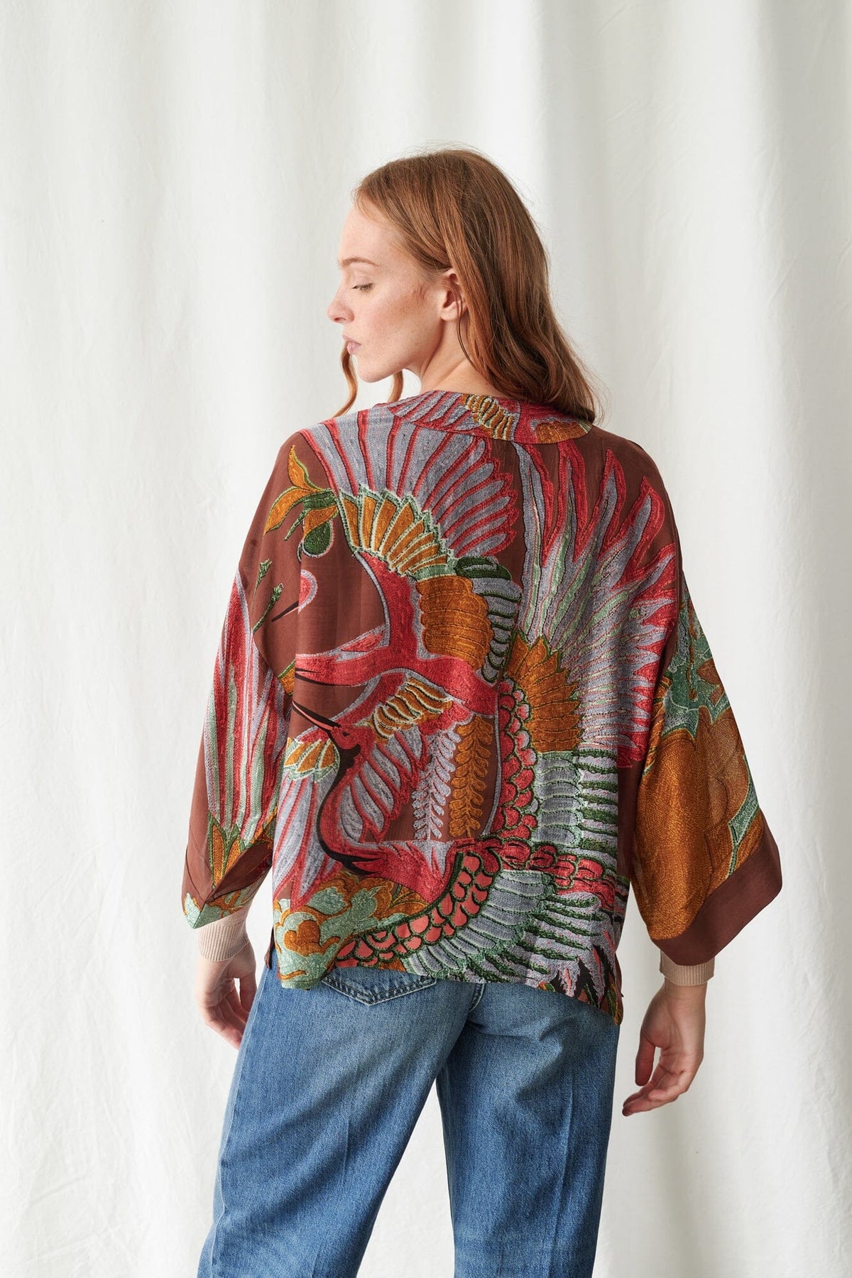 Kimono | Crane | Brown Kimonos One Hundred Stars 