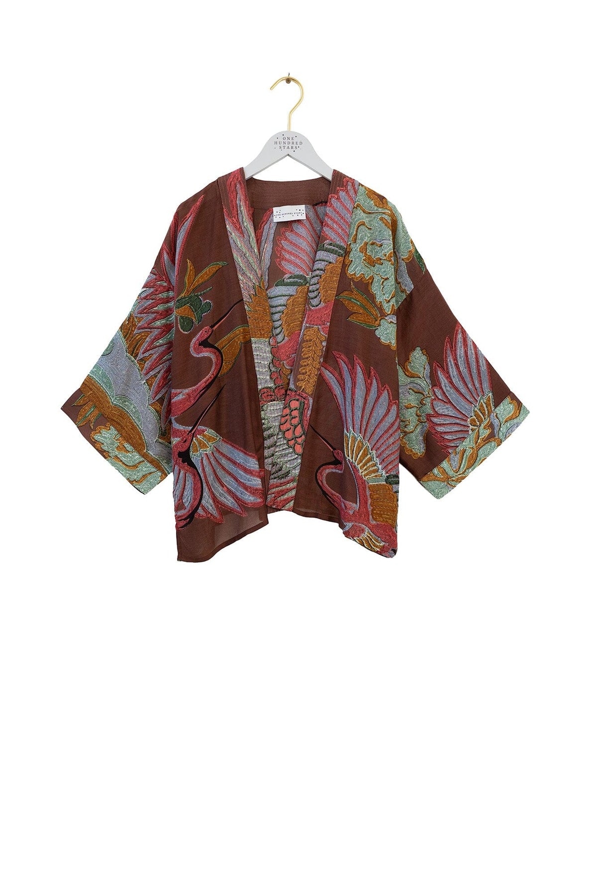 Kimono | Crane | Brown Kimonos One Hundred Stars 