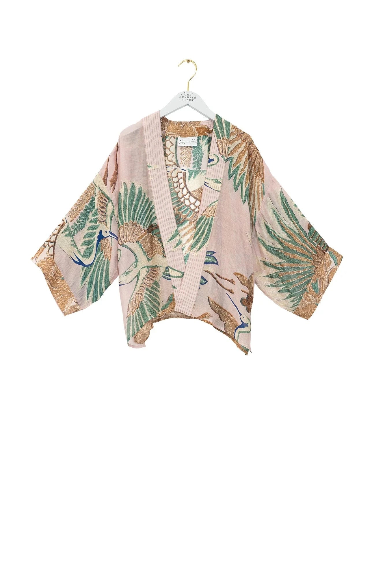 Kimono | Crane | Plaster Pink Casual Kimonos One Hundred Stars 