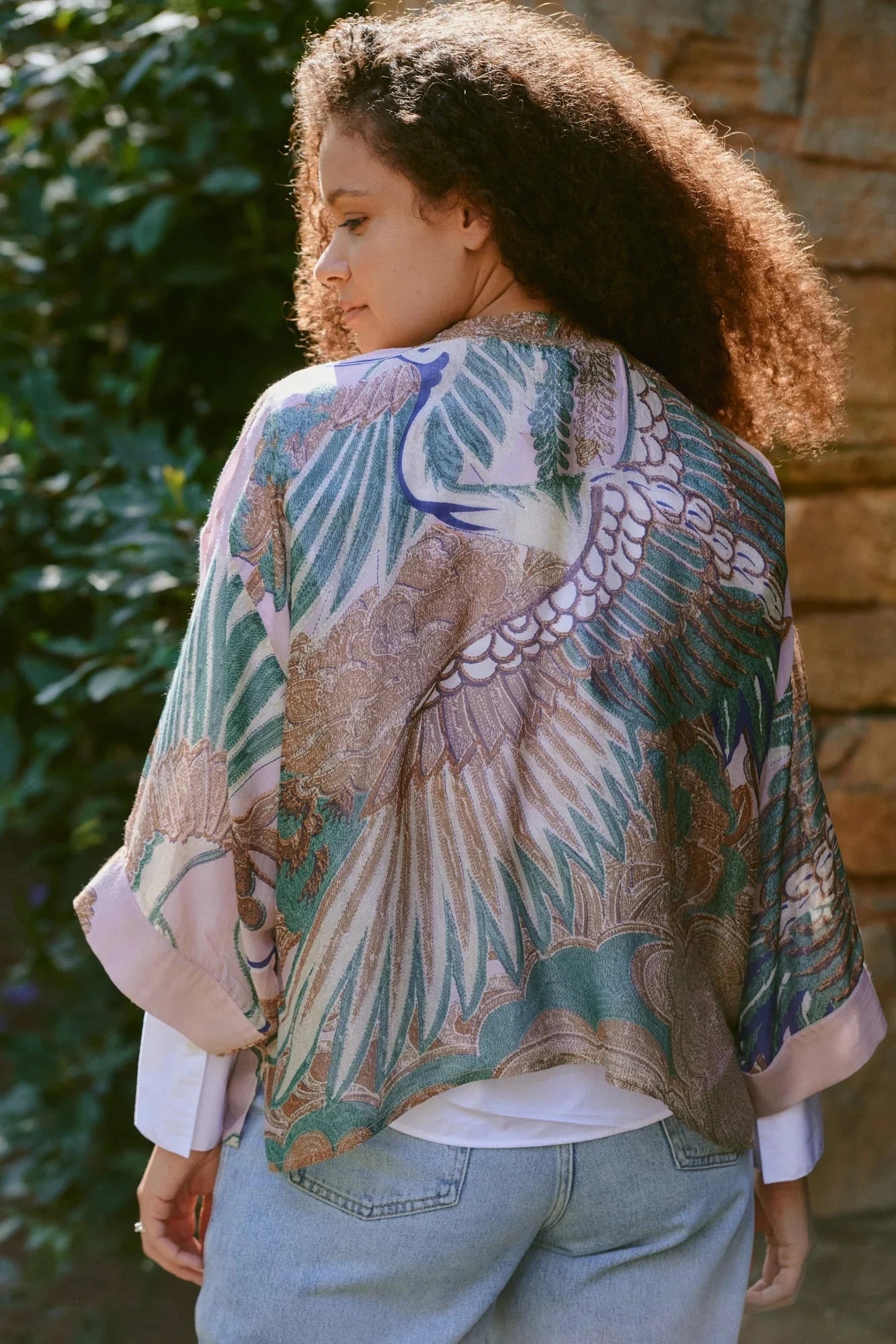 Kimono | Crane | Plaster Pink Casual Kimonos One Hundred Stars 