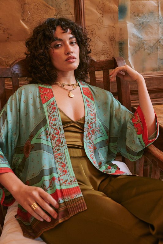 Kimono | Fleur De Lys | Aqua Kimonos One Hundred Stars 