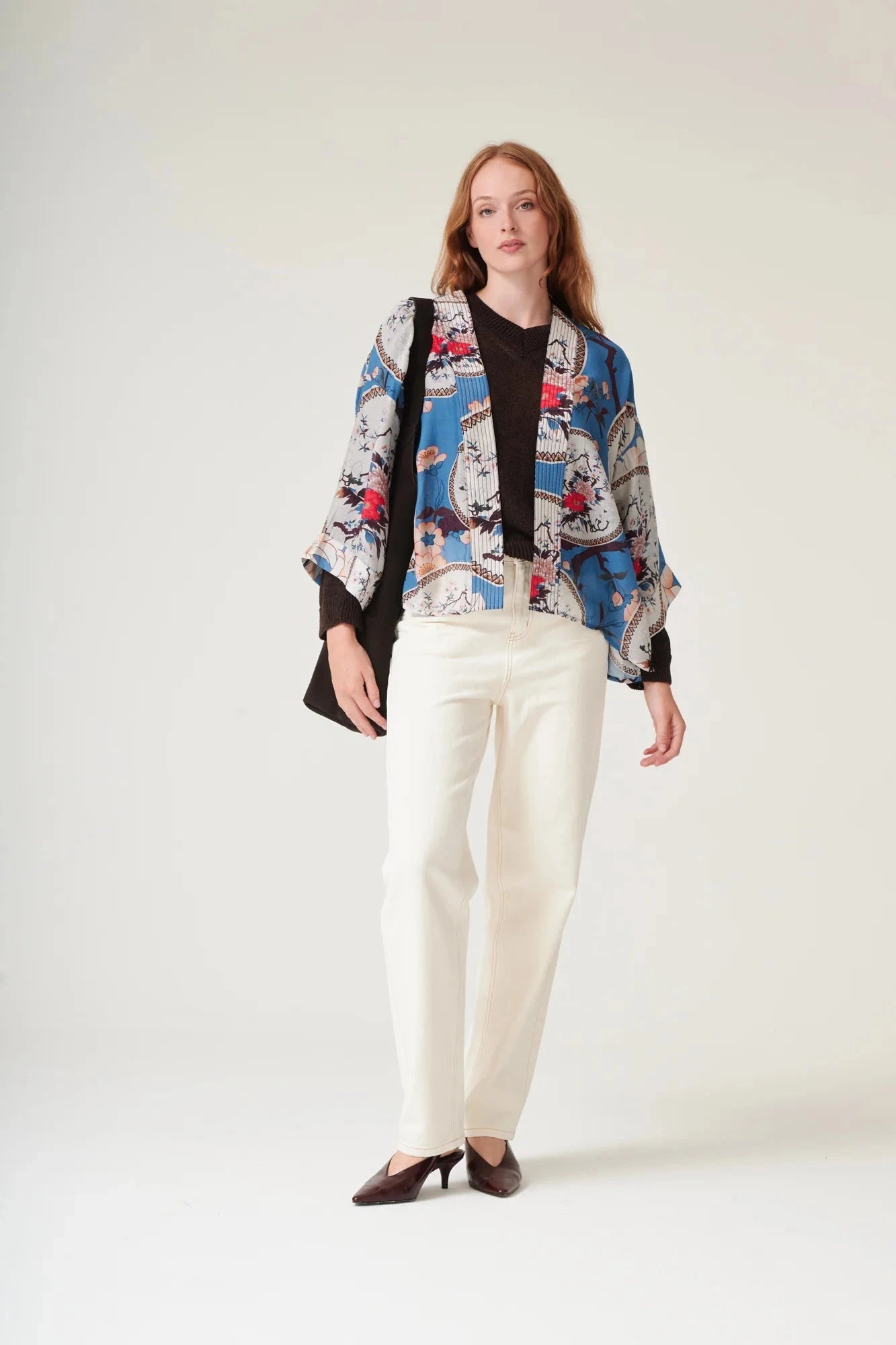 Kimono | Magnolia Plates | Blue Casual Kimonos One Hundred Stars 