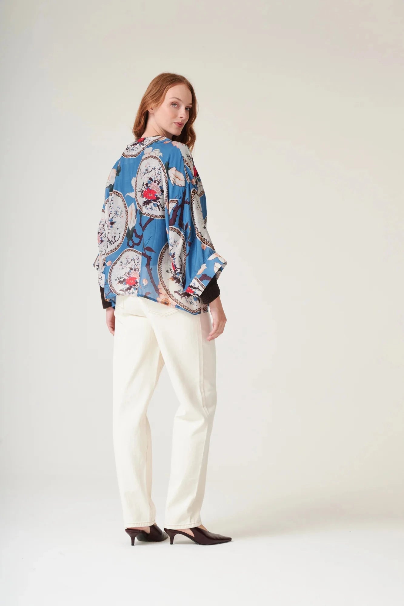 Kimono | Magnolia Plates | Blue Casual Kimonos One Hundred Stars 