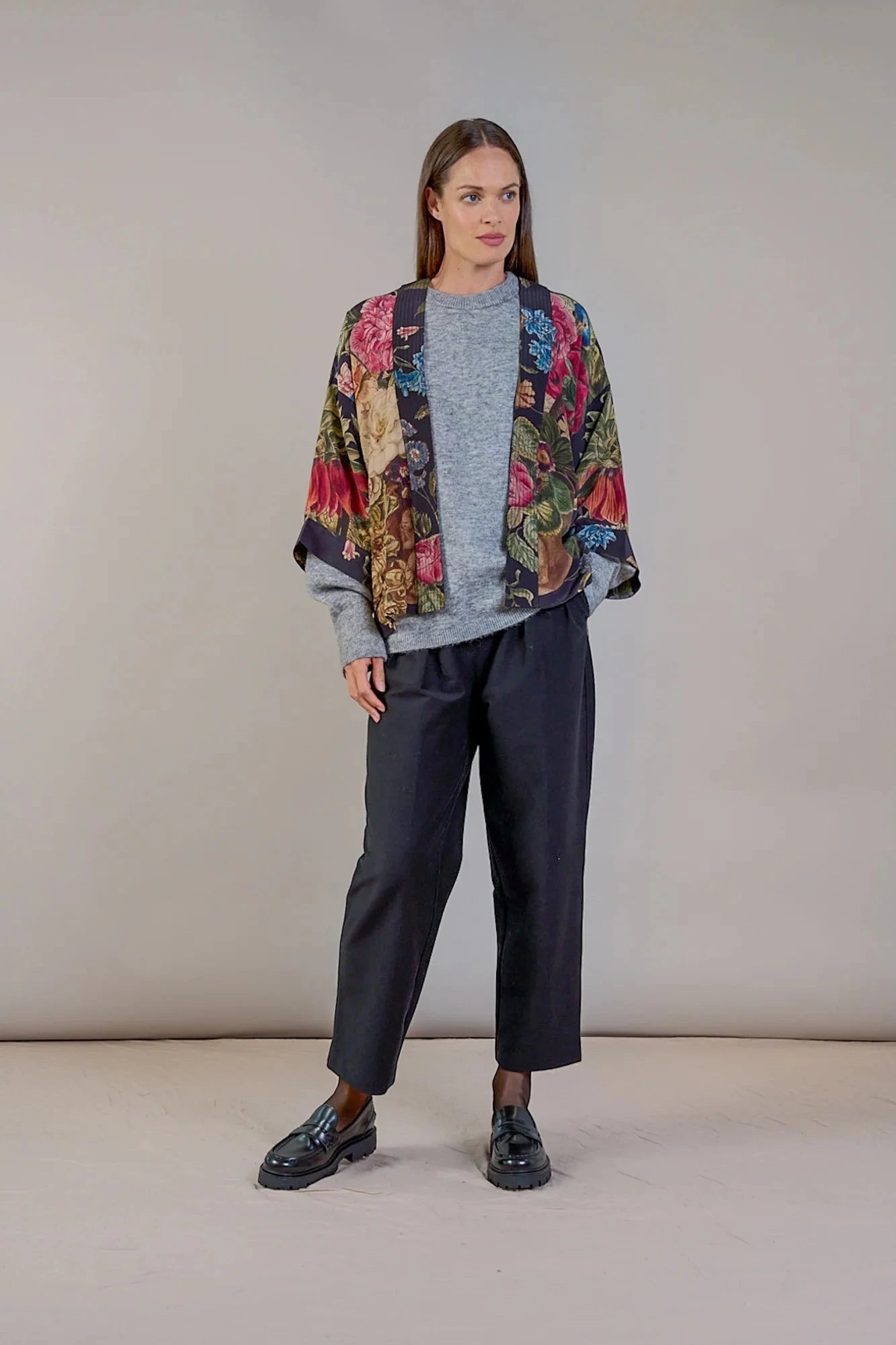 Kimono | Primula | Black Crepe Kimonos One Hundred Stars 