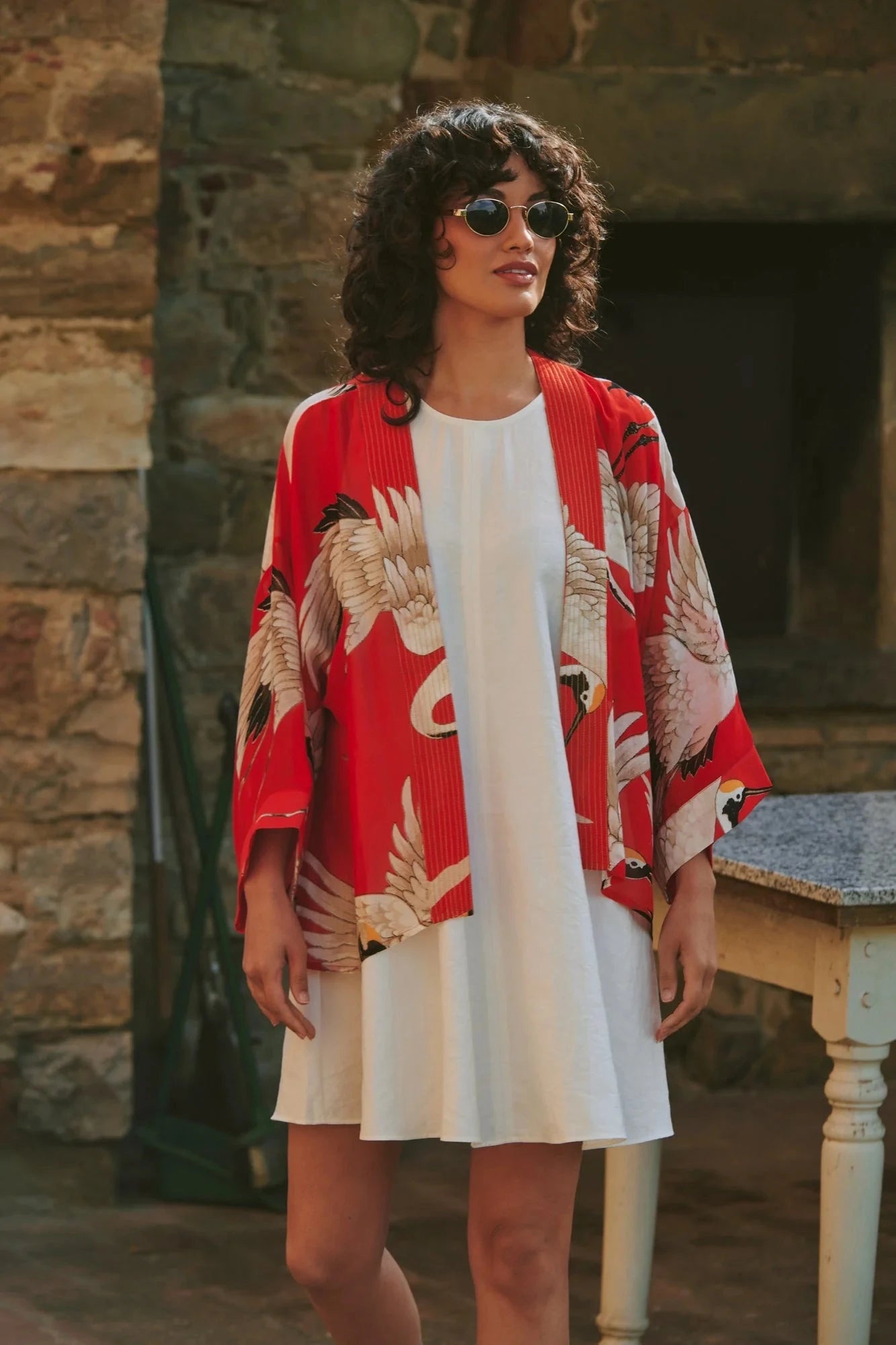 Kimono | Stork | Scarlet Kimonos One Hundred Stars 