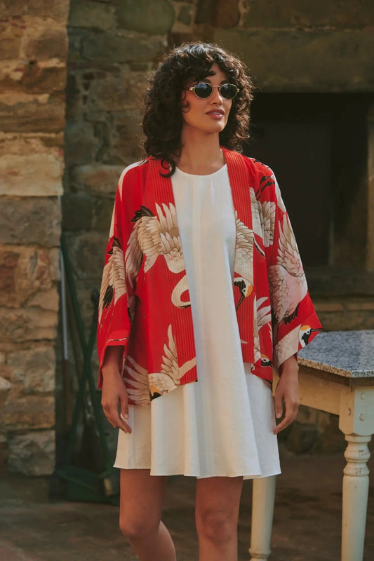 Kimono | Stork | Scarlet Kimonos One Hundred Stars 