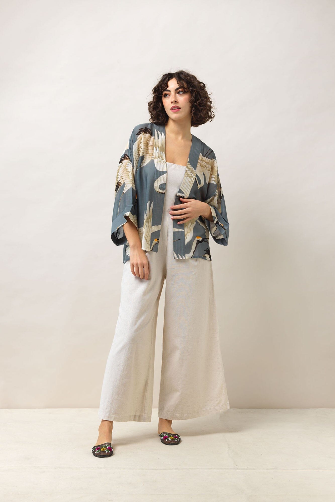 Kimono | Stork | Slate Casual Kimonos One Hundred Stars 