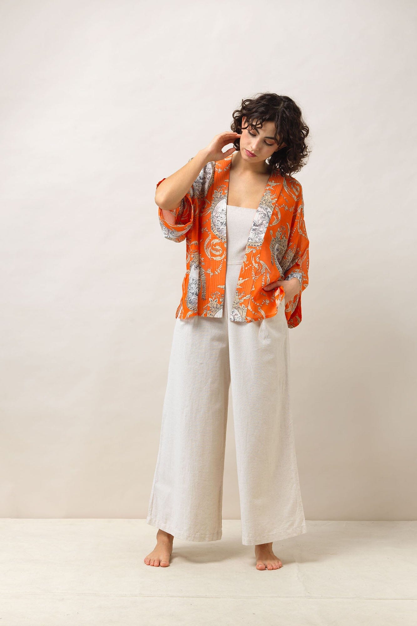 Kimono | Valentine | Orange Casual Kimonos One Hundred Stars 