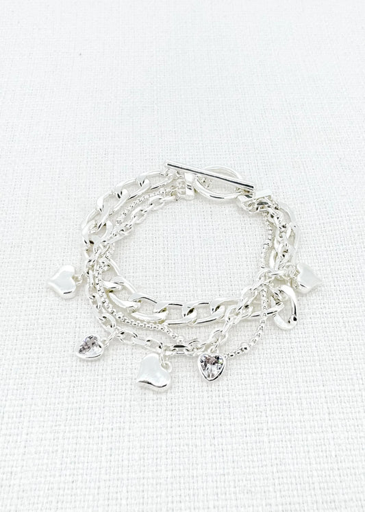 Layered Charm Bracelet | Silver Bracelets Envy 