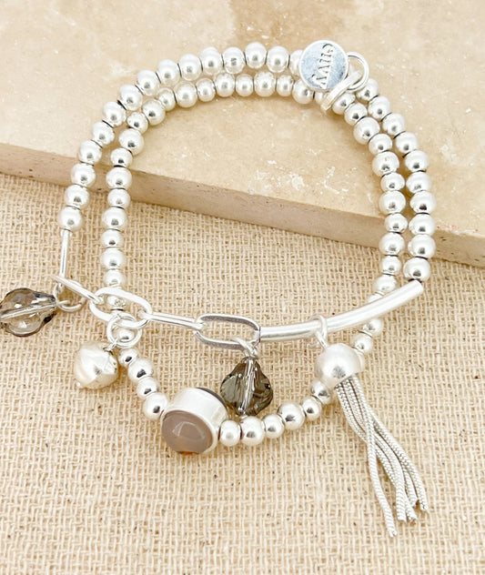 Layered Tassel Bracelet | Silver Bracelets Envy 