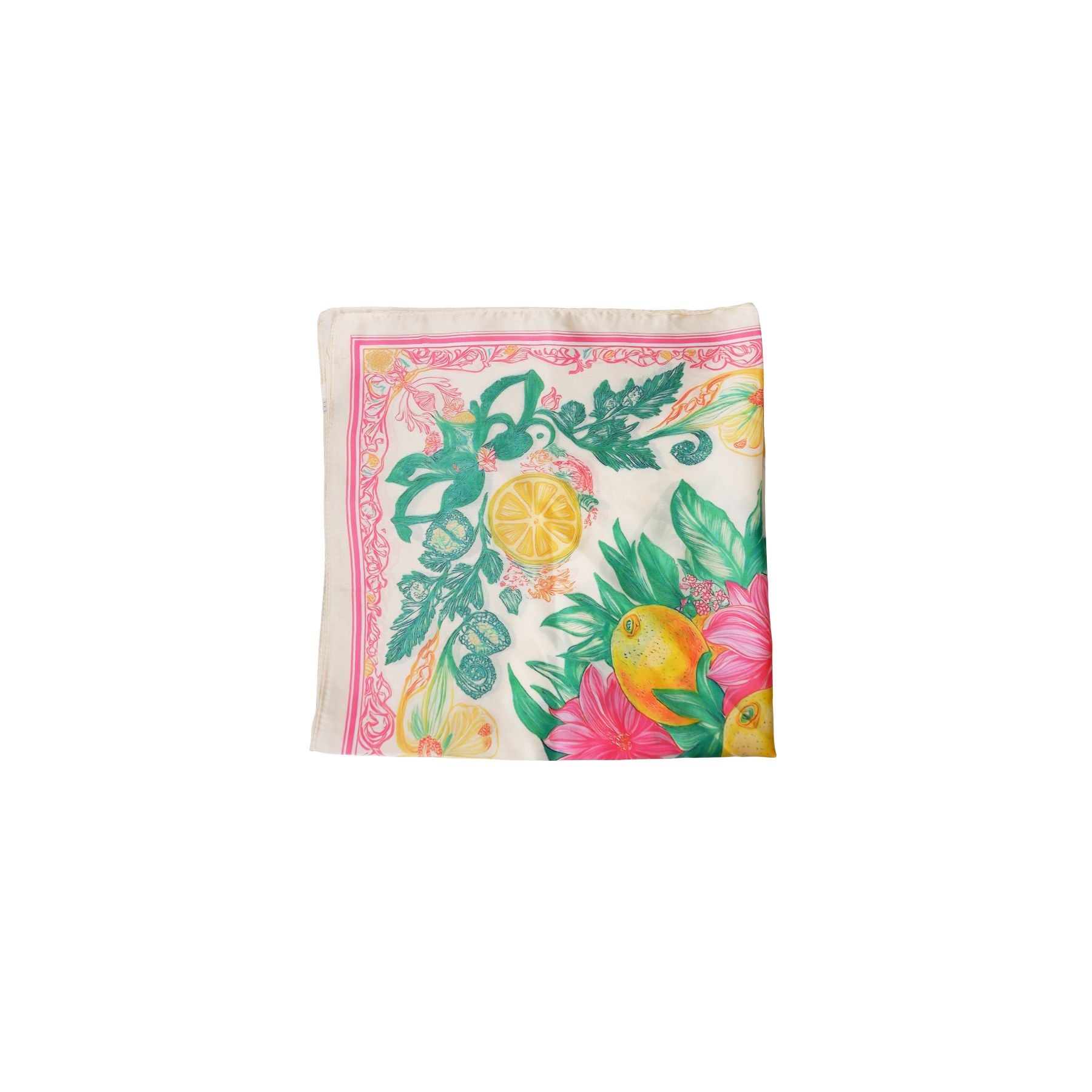 Lemon Mini Scarf | Pink Multi Scarves Black Colour 