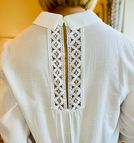 Lena Shirt | White Lace Shirt French Edit 