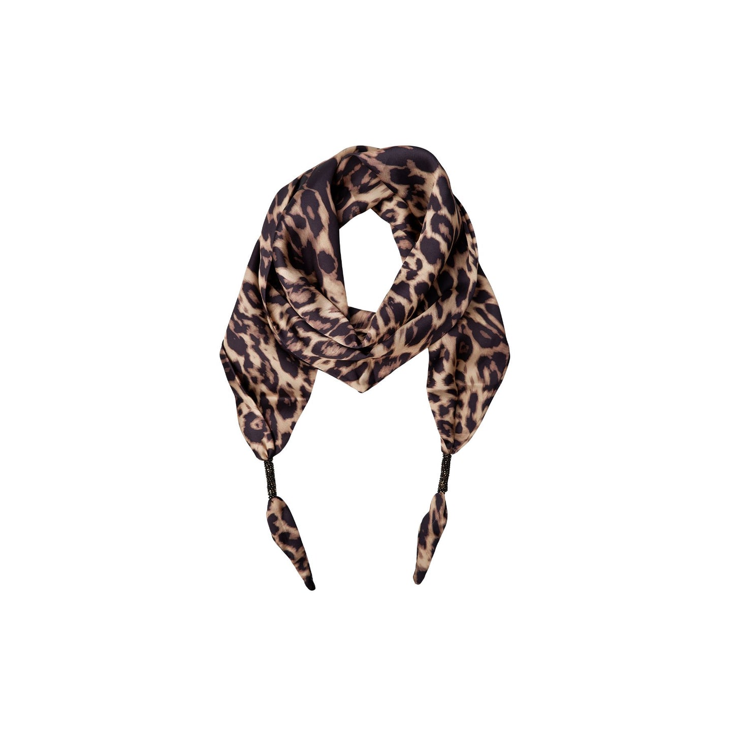 Leodora Scarf | Leopard Scarves Black Colour 