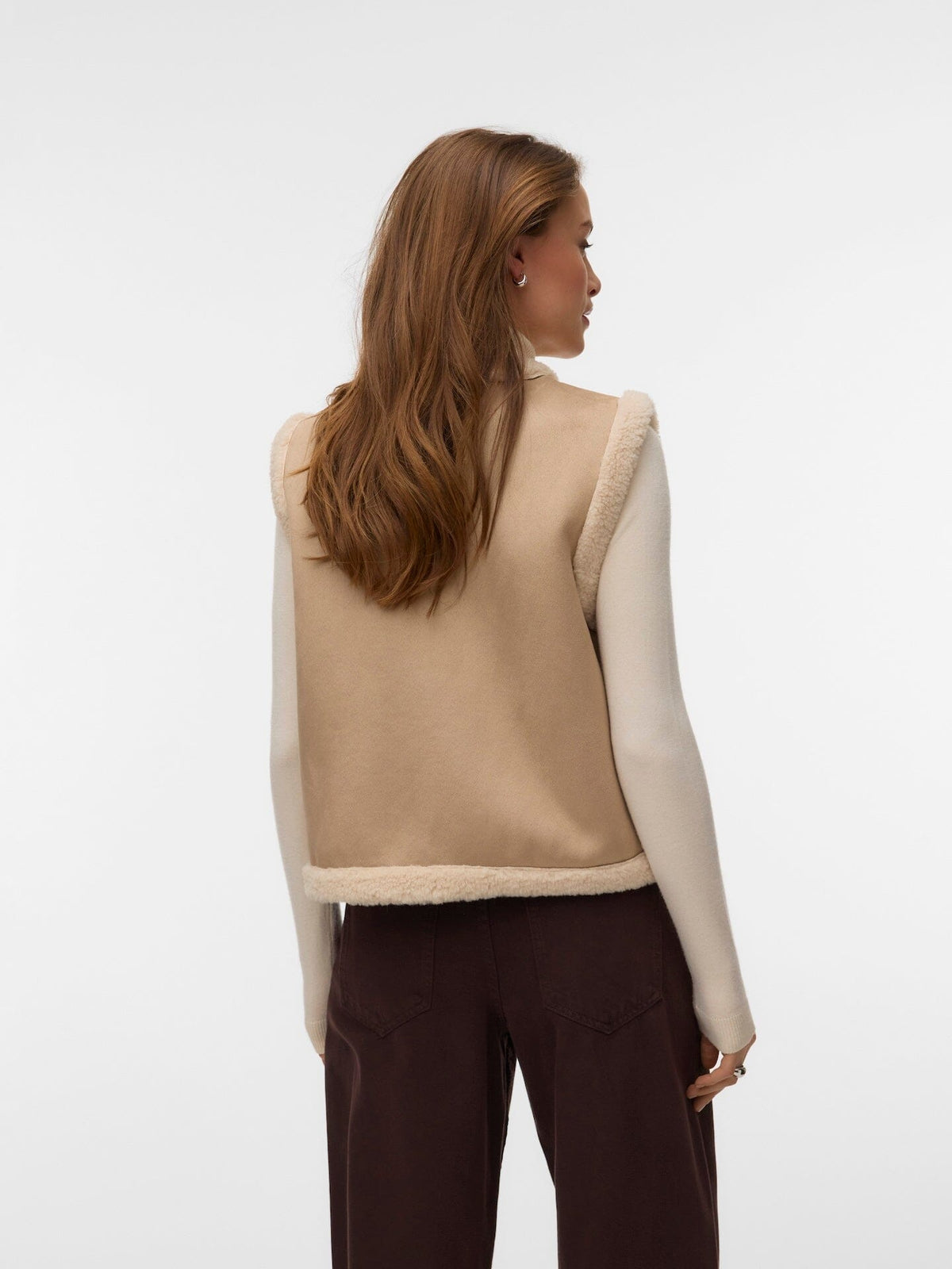 Lina Teddy Waistcoat | Silver Mink/Oatmeal Waistcoat Vero Moda 