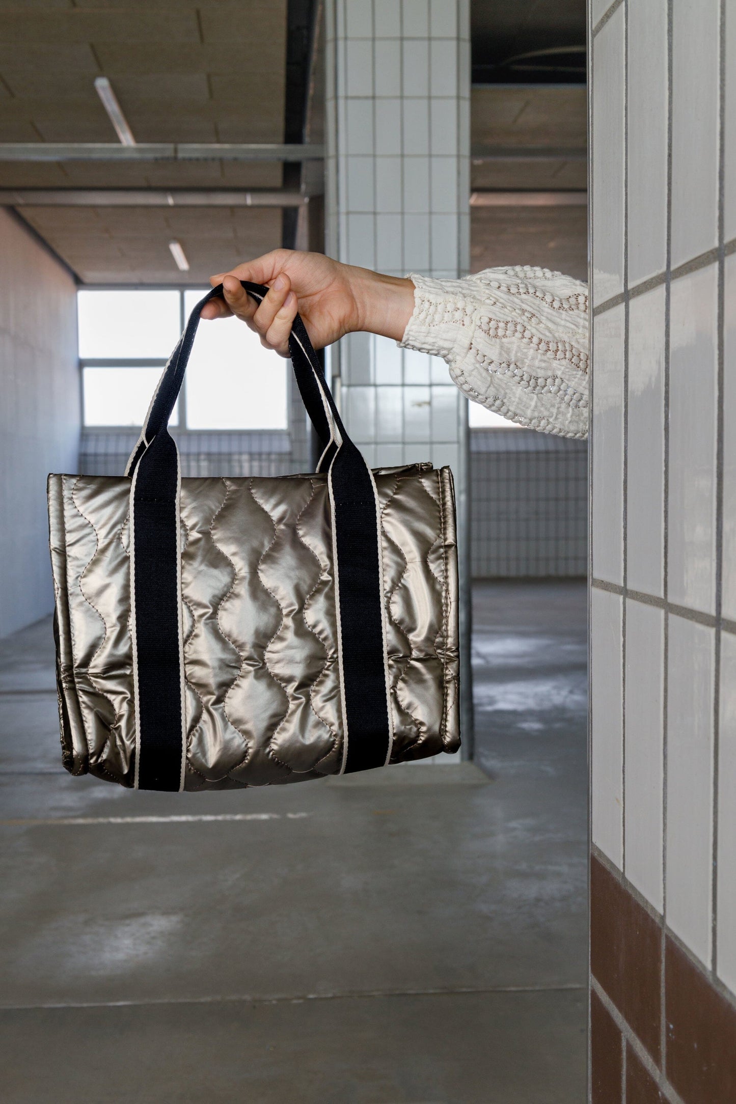 Lotti Bag | Silver Mink Handbags Black Colour 