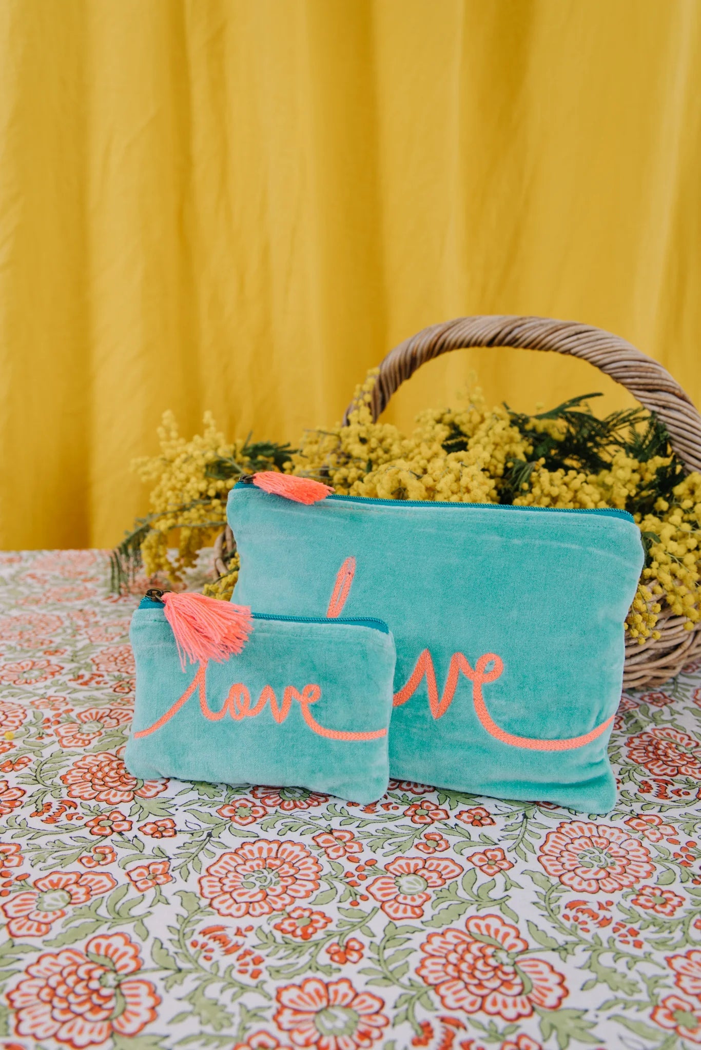 Love Pouch | Small | Mint/Pink Pouch Pink Lemons 