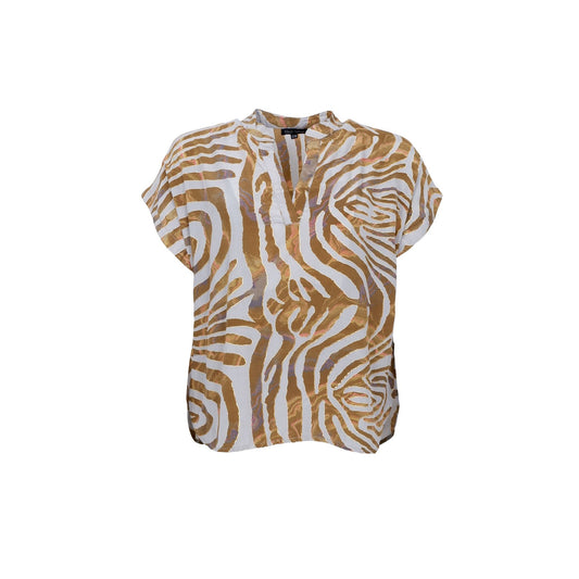Luna Andrea Top | Blue Zebra Blouse Black Colour 