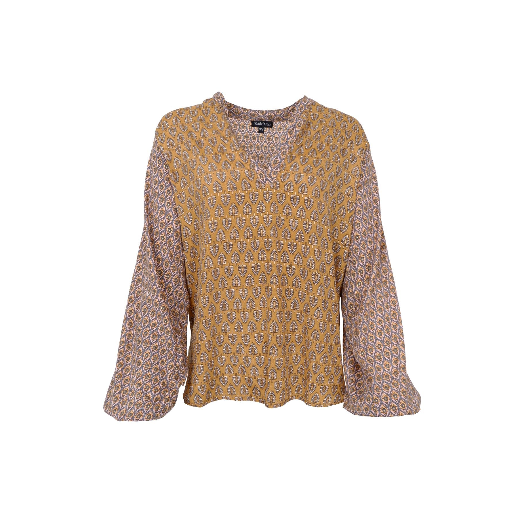 Luna Blouse | Golden Multi Blouse Black Colour 
