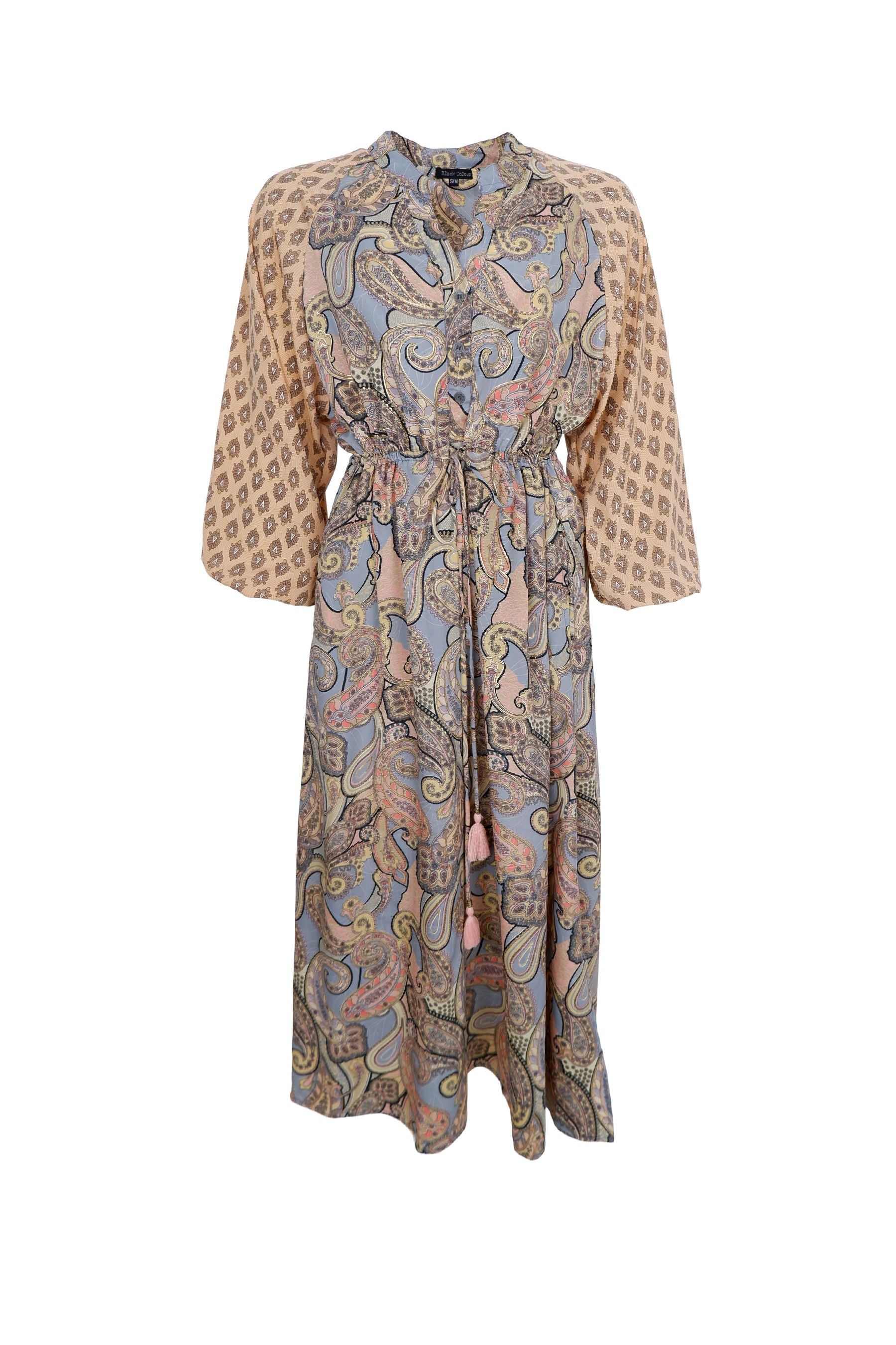 Luna Raglan Dress | Paradise Sky Dresses Black Colour 