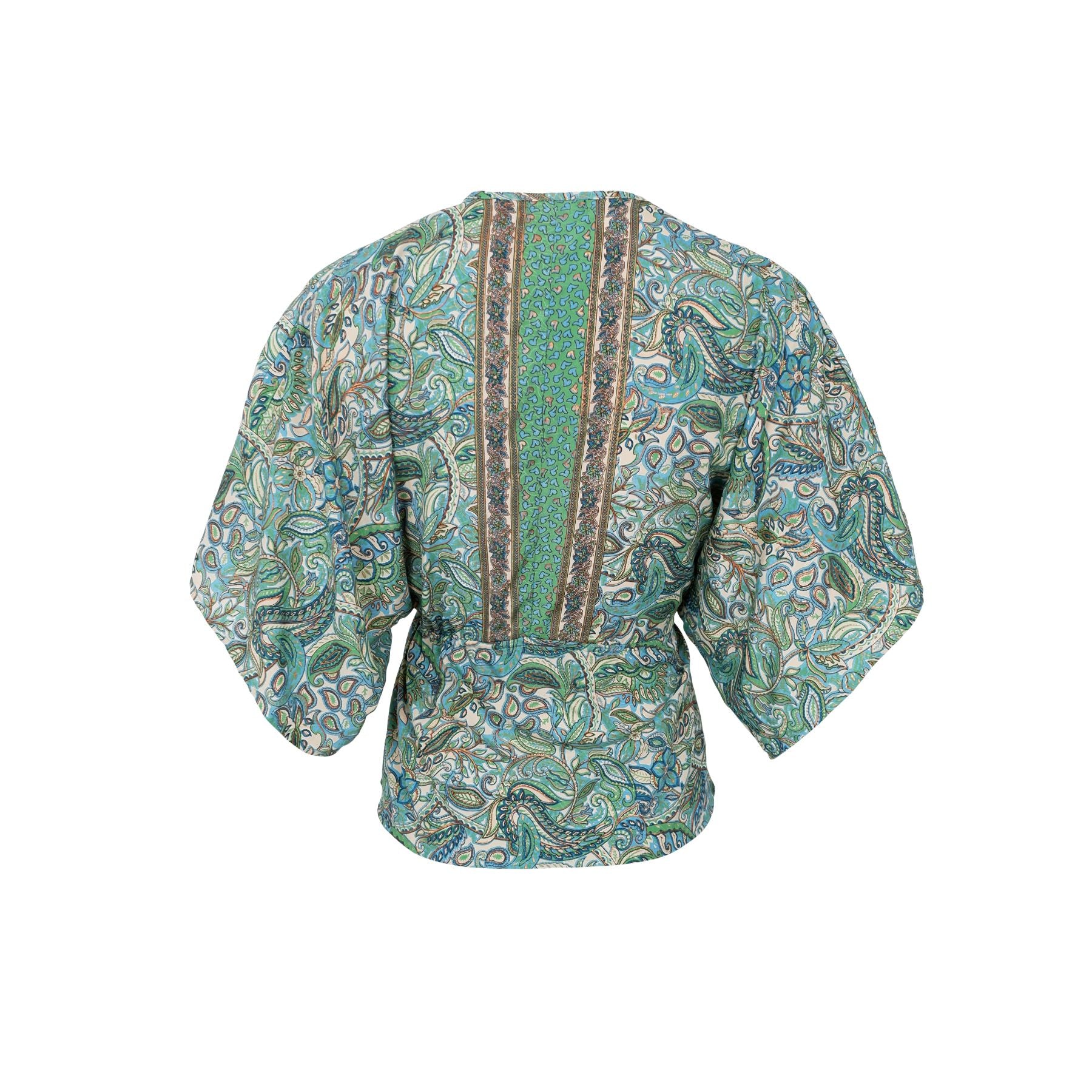 Luna V Neck Blouse | Sea Green Blouse Black Colour 