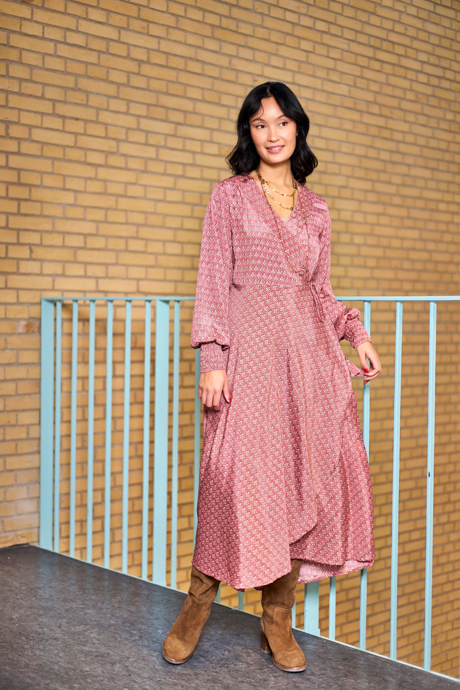 Luna Wrap Dress | Indie Berry Dresses Black Colour 