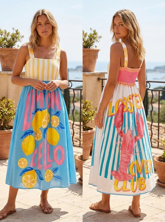 Maelle Dress | Lemon/Lobster Dress Parisienne Collection 