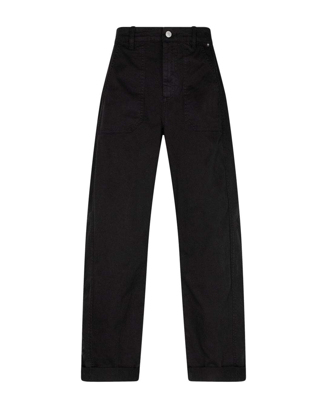 Margot Twill Trousers | Black Pants Red Button 