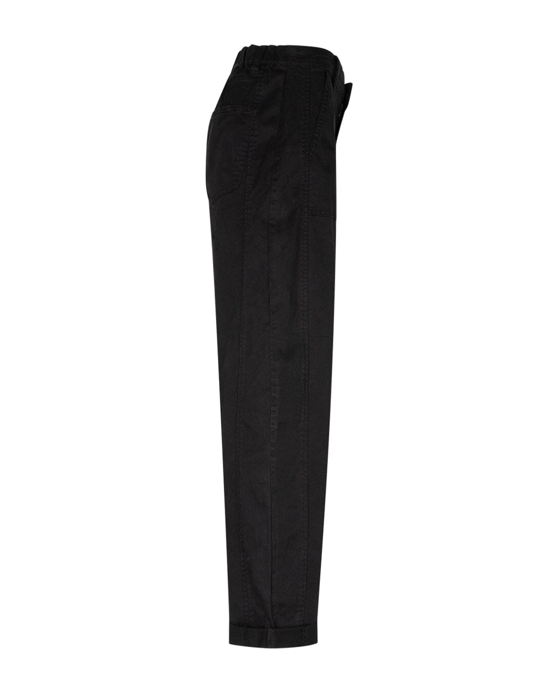 Margot Twill Trousers | Black Pants Red Button 