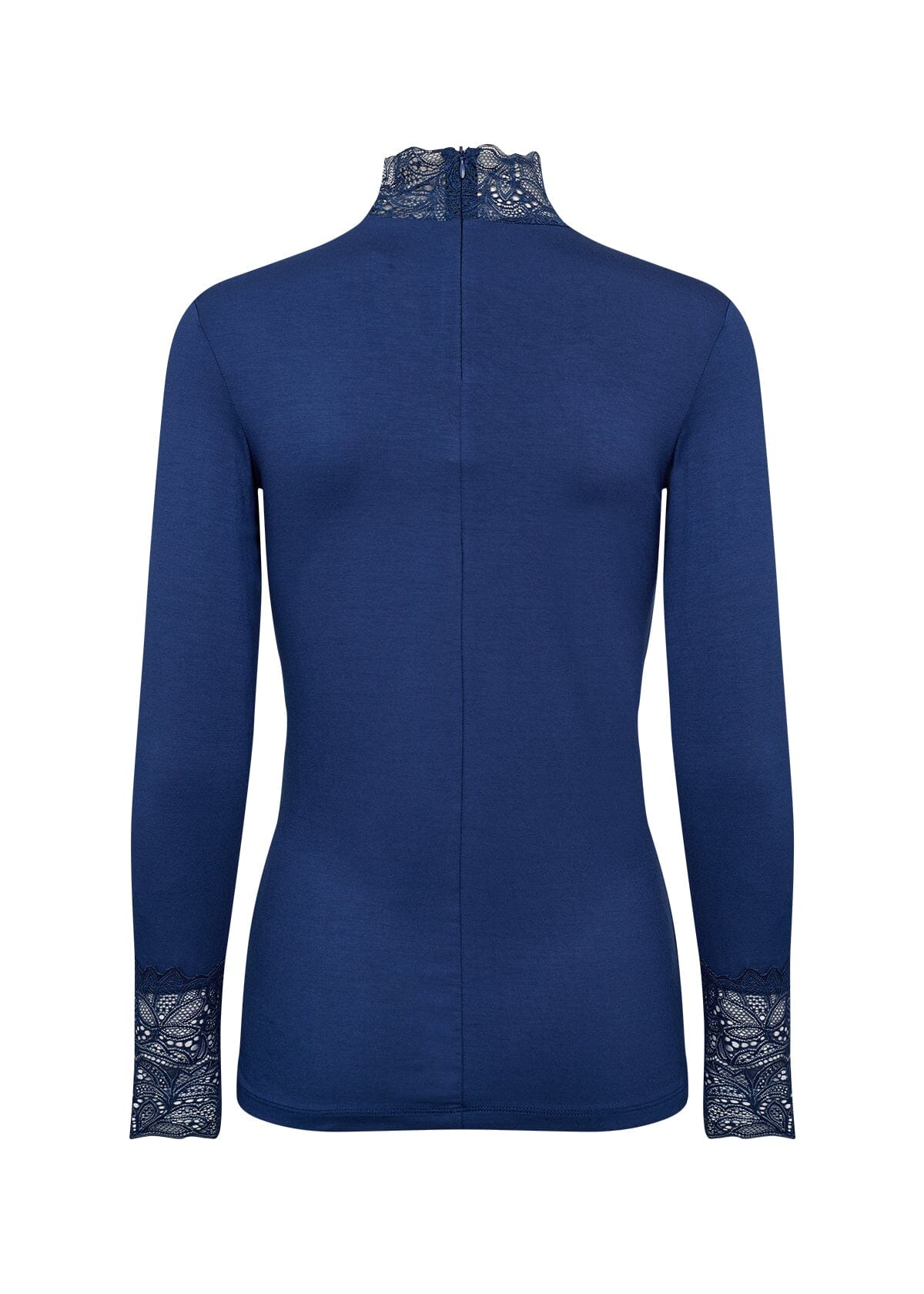 Marica Lace High Neck Top | Estate Blue Blouse Soya Concept 