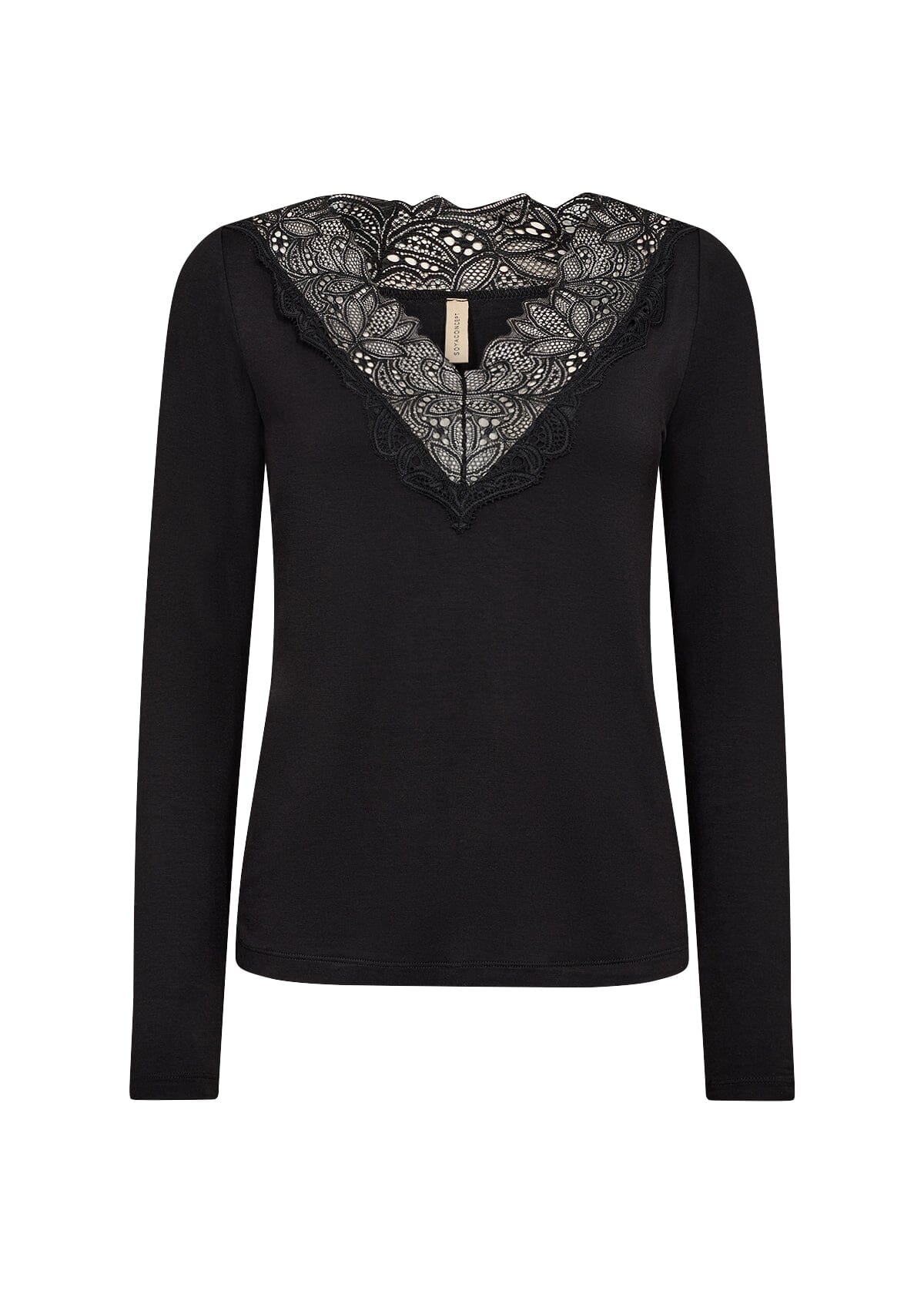 Marica Lace V Top | Black Blouse Soya Concept 