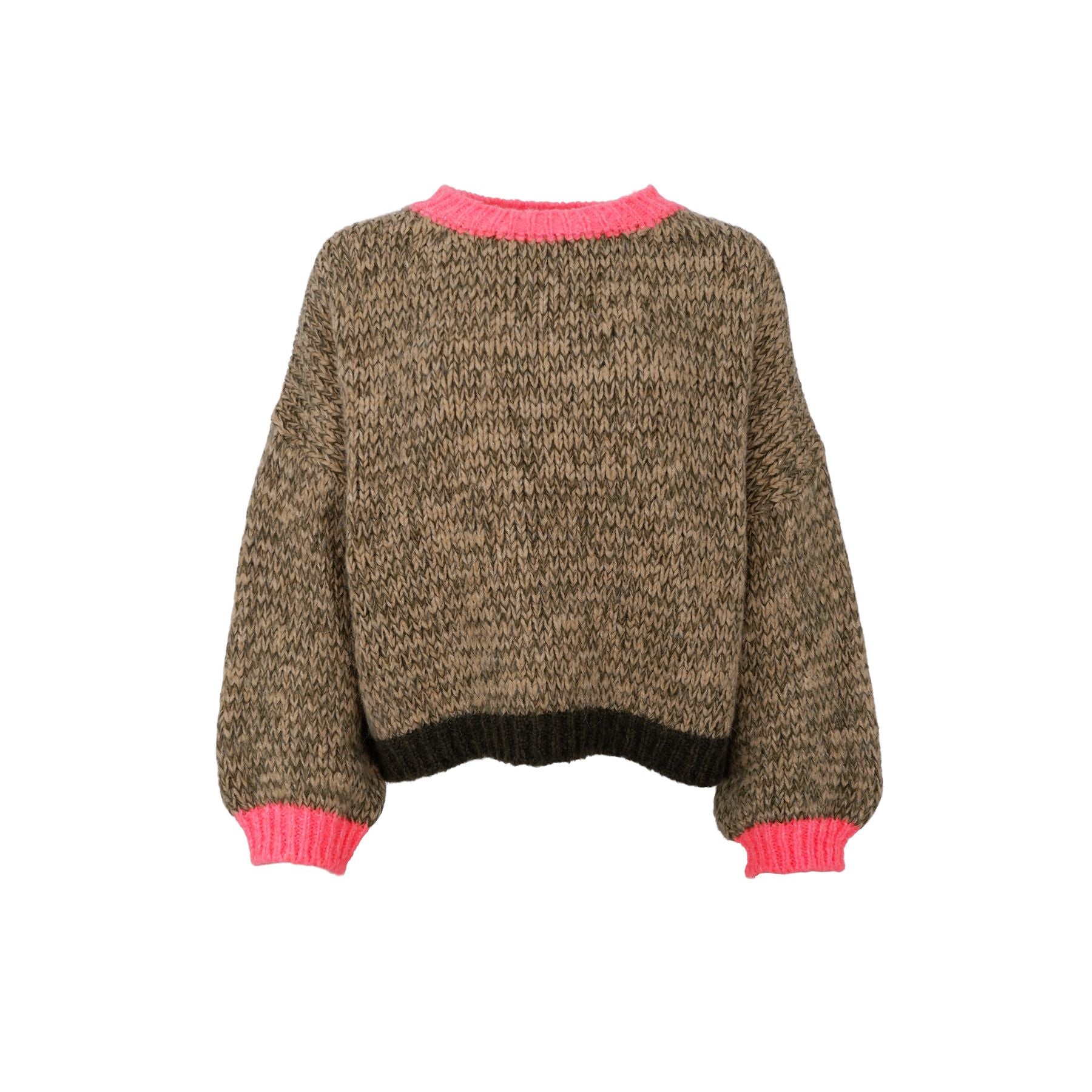 Marita Knit Jumper | Army Mix Jumper Black Colour 