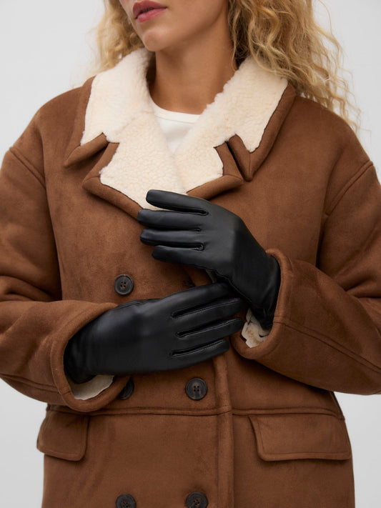 Mary Leather Gloves | Black Gloves Vero Moda 