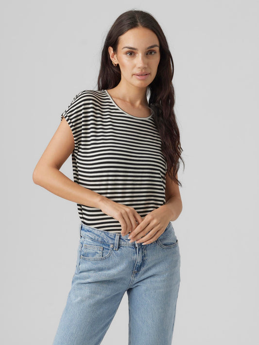 Mava | Stripe Top | Black Pristine Shirts & Tops Vero Moda 