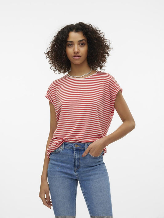 Mava | Stripe Top | Cayenne Pristine Shirts & Tops Vero Moda 