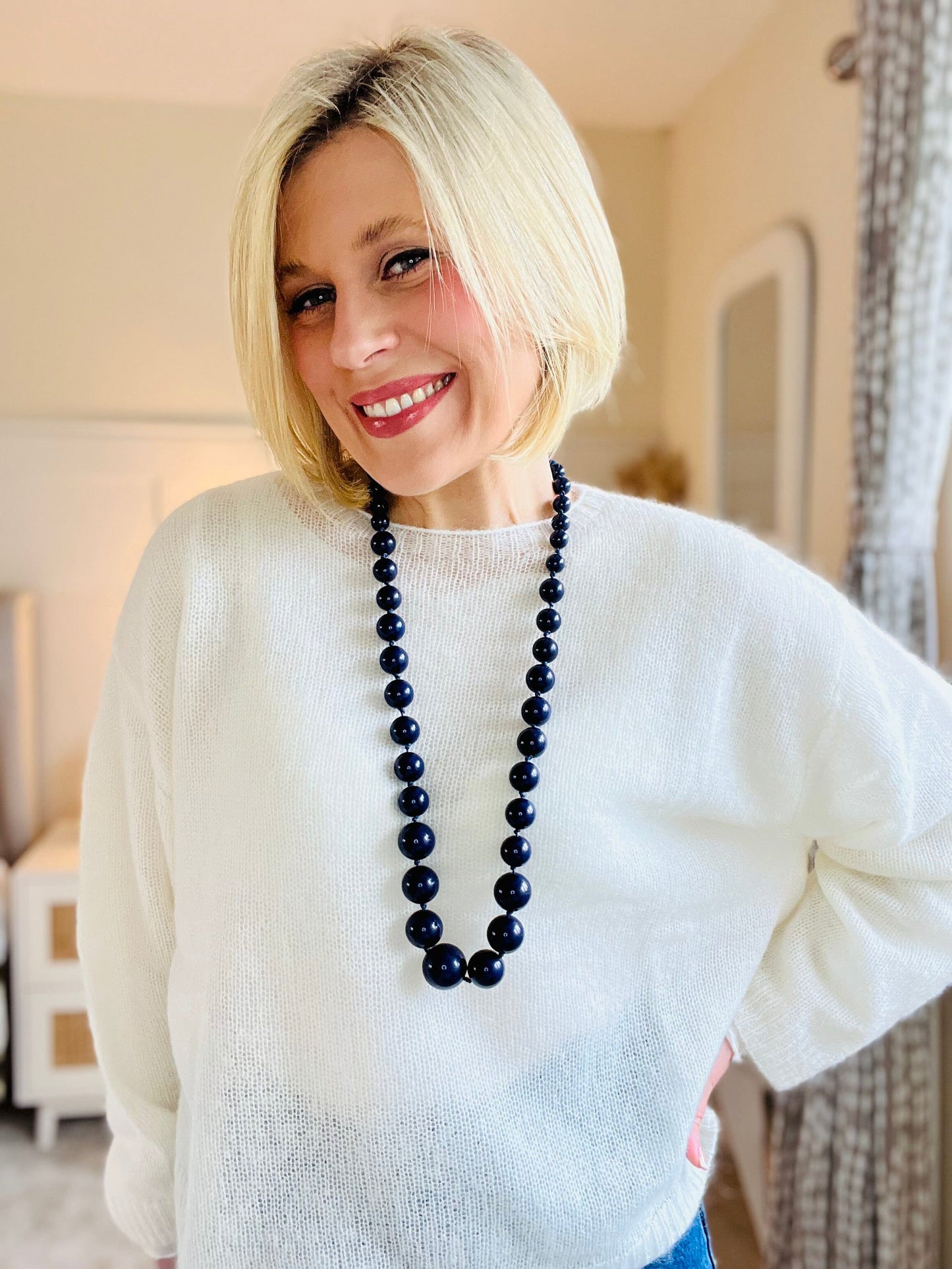 Megan Top | Ivory Knitwear Chalk 