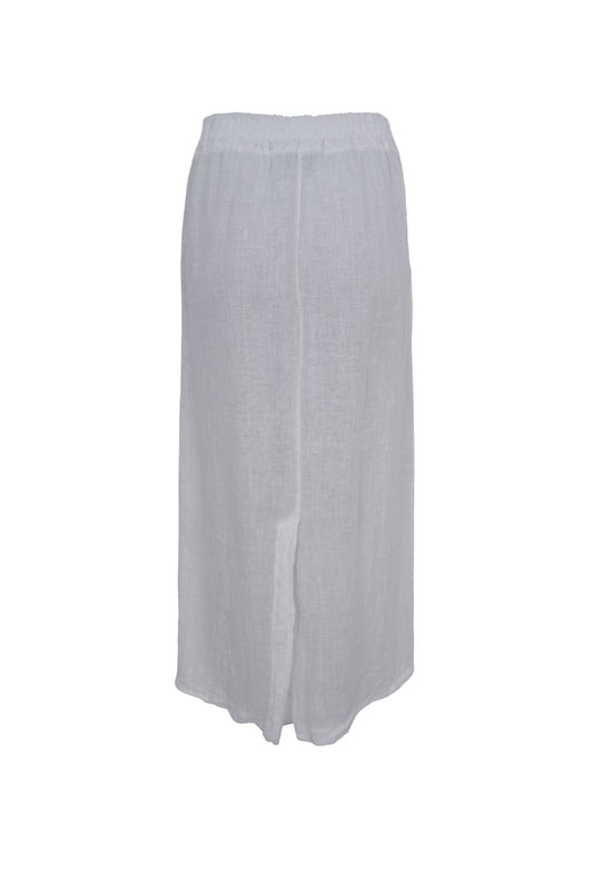 Melina Linen Skirt | White Skirt Black Colour 
