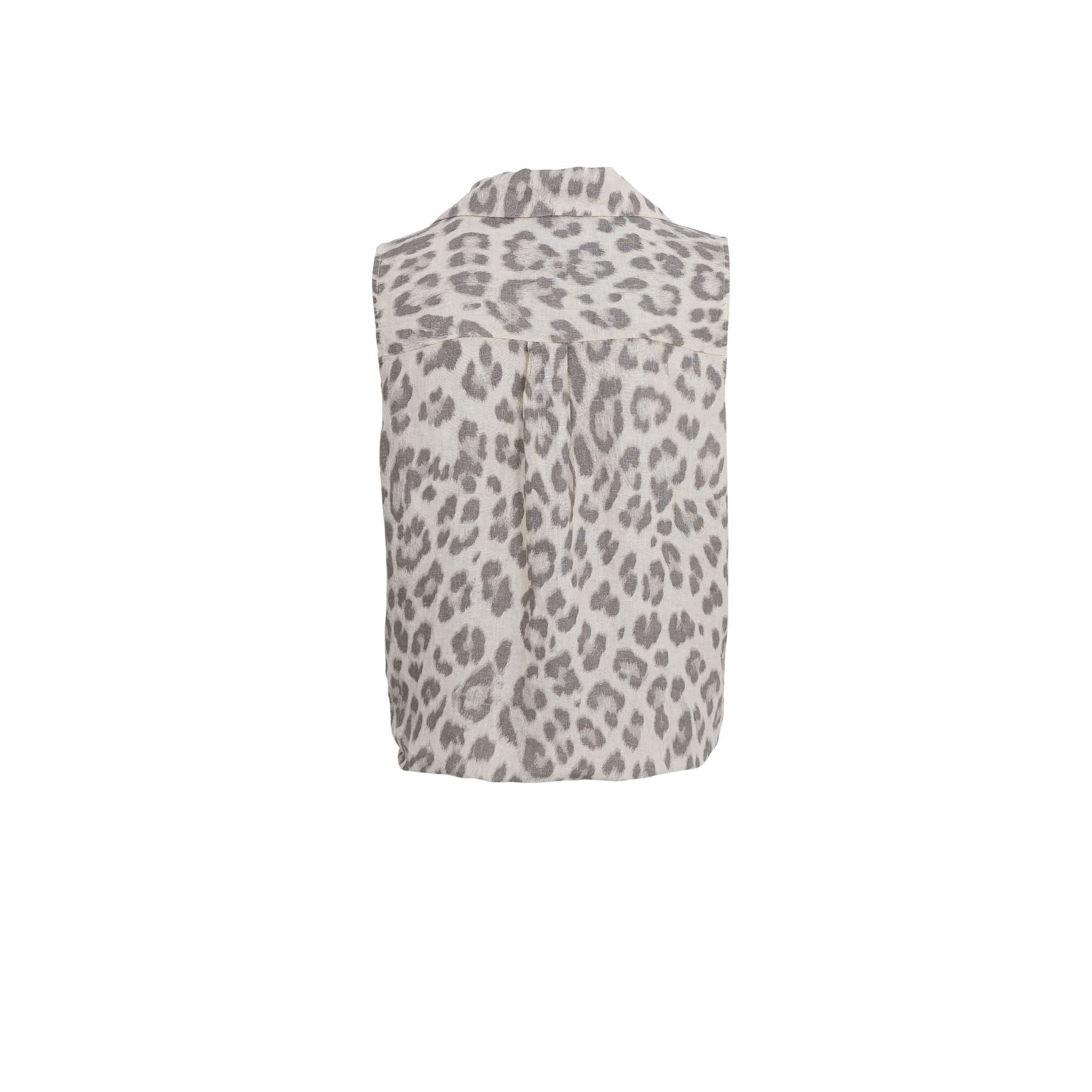 Melina Sleeveless Tie Shirt | Natural Leo Blouse Black Colour 