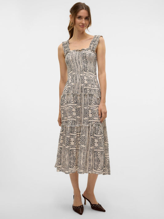 Menny Smock Dress | Oatmeal Tenna Dresses Vero Moda 