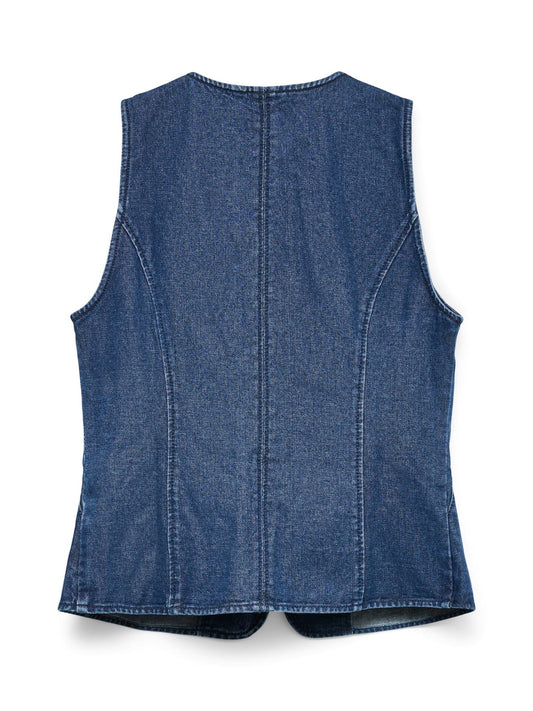 Mindy Waistcoat | Dark Blue Denim Waistcoat Vero Moda 