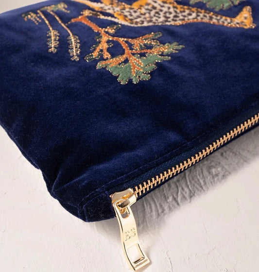 Mini Pouch | Giraffe Herd | Navy Pouch Elizabeth Scarlett 
