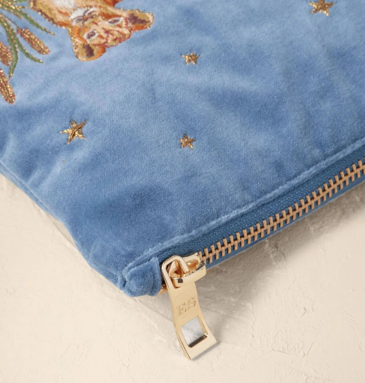 Mini Pouch | Lion Pride | Dusky Blue Make up Bag Elizabeth Scarlett 