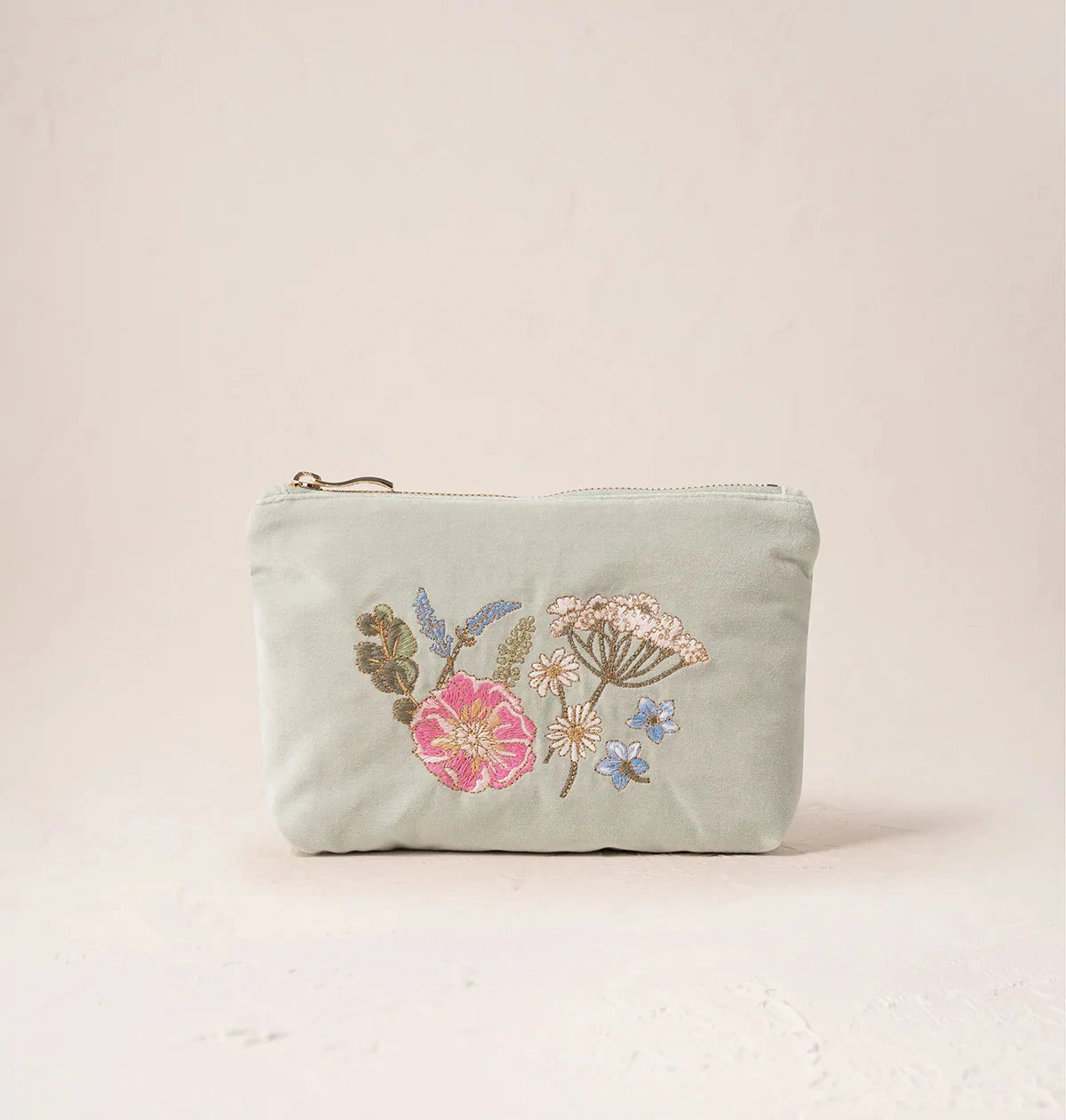 Mini Pouch | Pressed Flowers | Sage Make up Bag Elizabeth Scarlett 