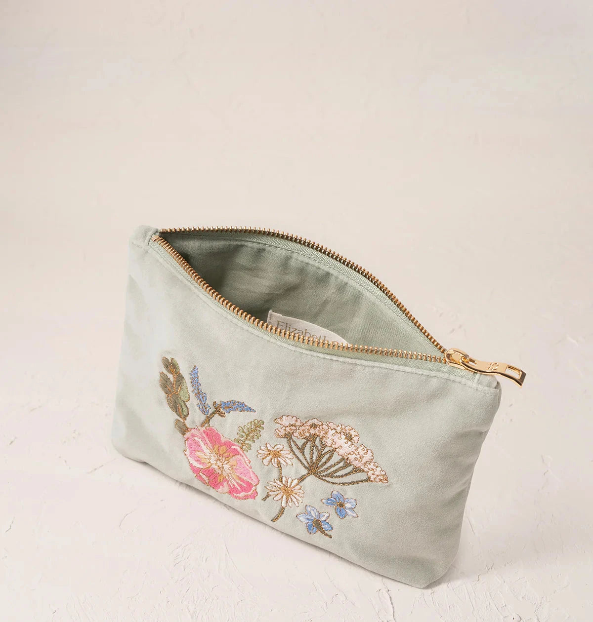 Mini Pouch | Pressed Flowers | Sage Make up Bag Elizabeth Scarlett 