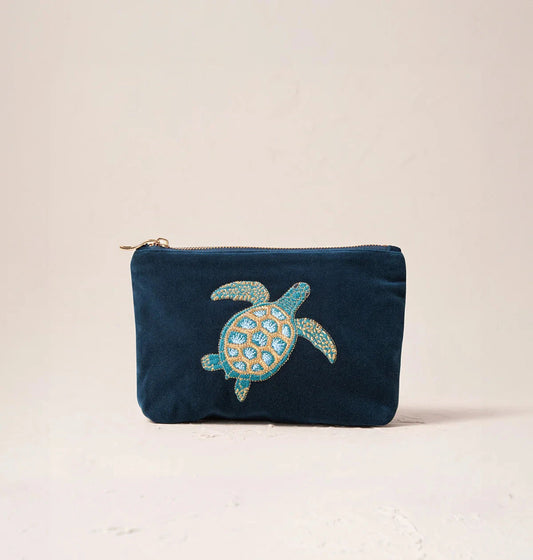 Mini Pouch | Turtle Conservation | Marine Navy Make up Bag Elizabeth Scarlett 