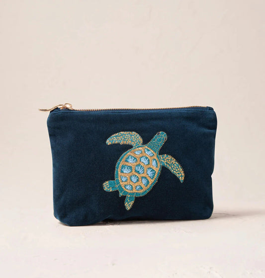 Mini Pouch | Turtle Conservation | Marine Navy Make up Bag Elizabeth Scarlett 
