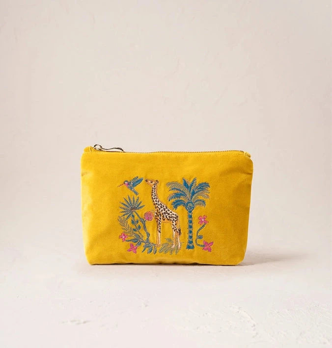Mini Pouch | Wild Giraffe Palm | Mustard Pouch Elizabeth Scarlett 