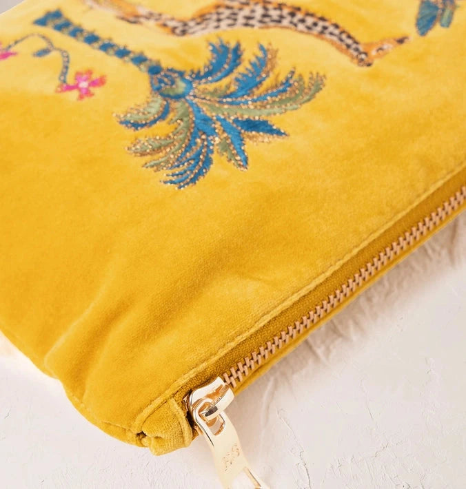 Mini Pouch | Wild Giraffe Palm | Mustard Pouch Elizabeth Scarlett 