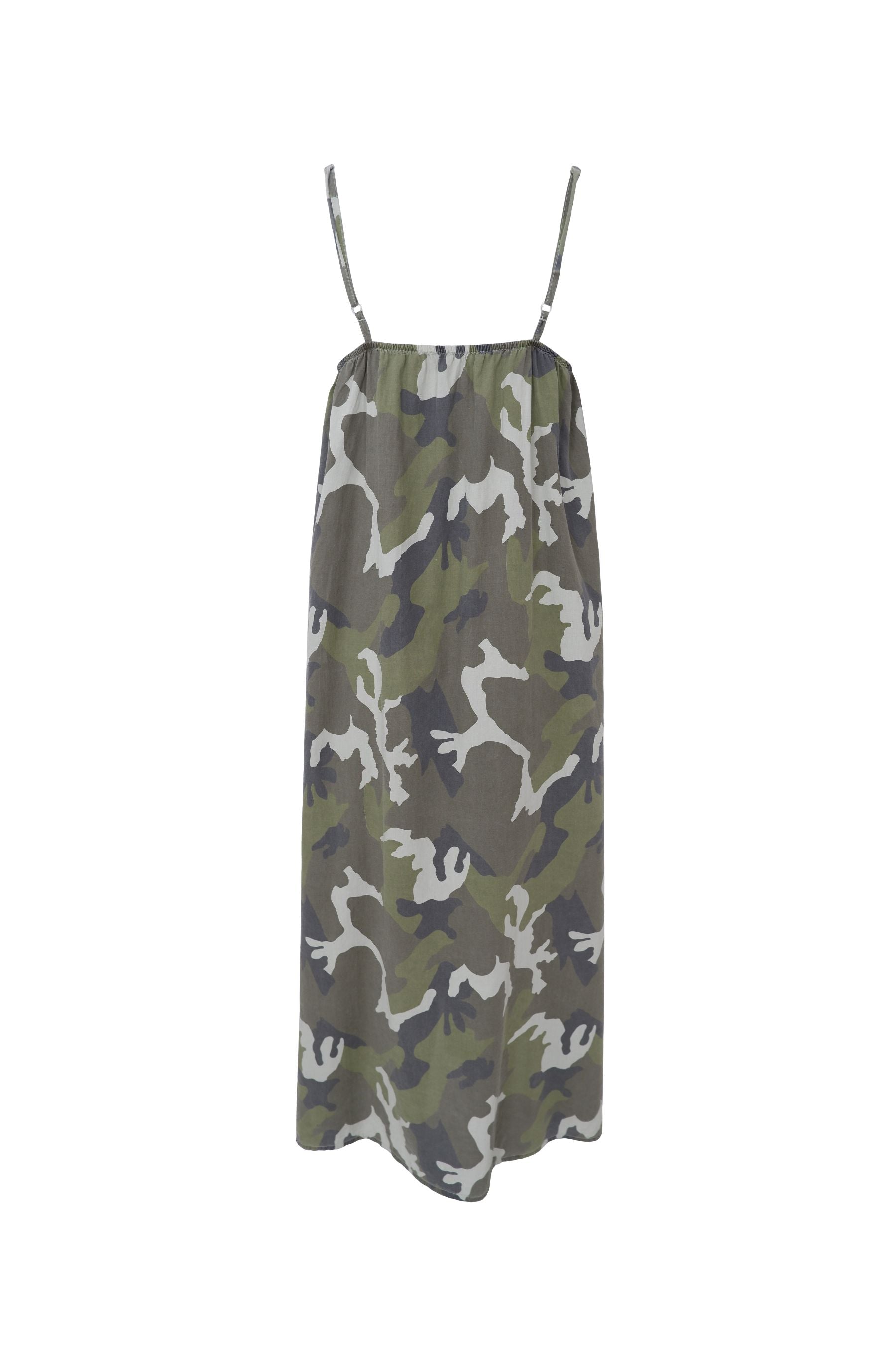 Minna Strap Dress | Camouflage Dresses Black Colour 