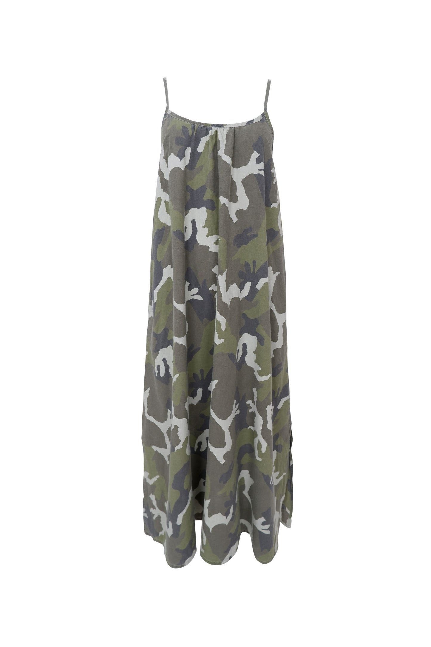 Minna Strap Dress | Camouflage Dresses Black Colour 