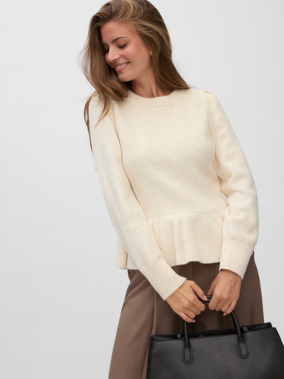 Modena Peplum Knit | Birch Knitwear Vero Moda 